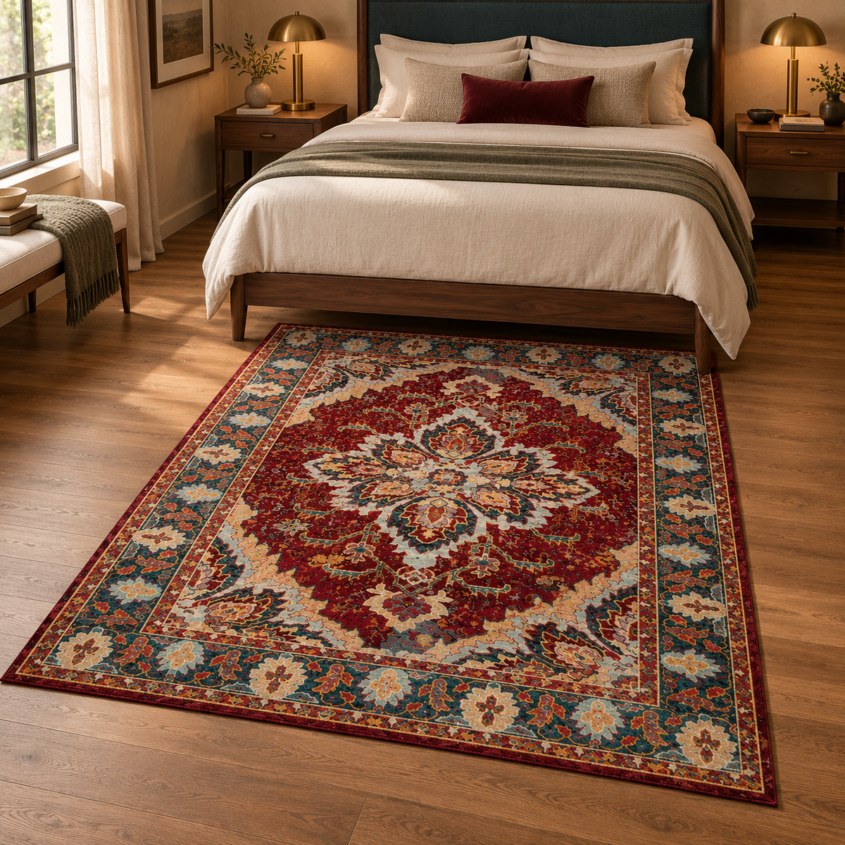 Tapis Oriental Bordeaux - Farah – vue 2