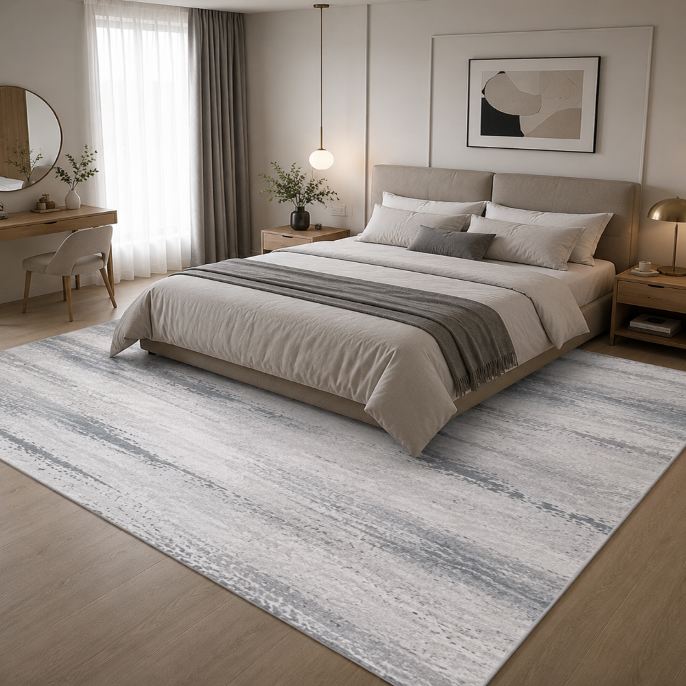 Tapis Moderne Design Gris Argenté - Lysandre