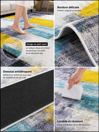 Tapis Moderne Design Jaune et Bleu - Milo