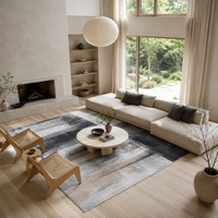 Tapis Moderne Design Anthracite et Taupe - Nova