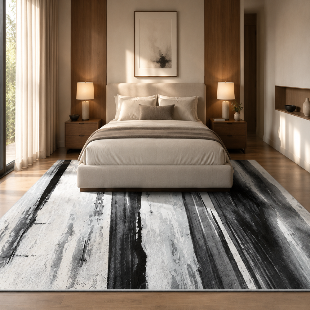 Tapis Moderne Design Noir et Blanc - Onyx