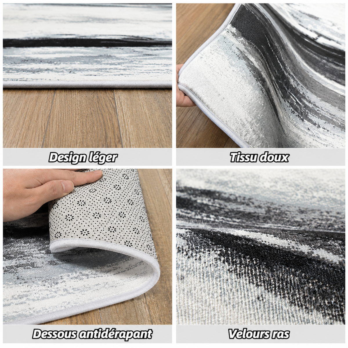 Tapis Moderne Design Noir et Blanc - Onyx