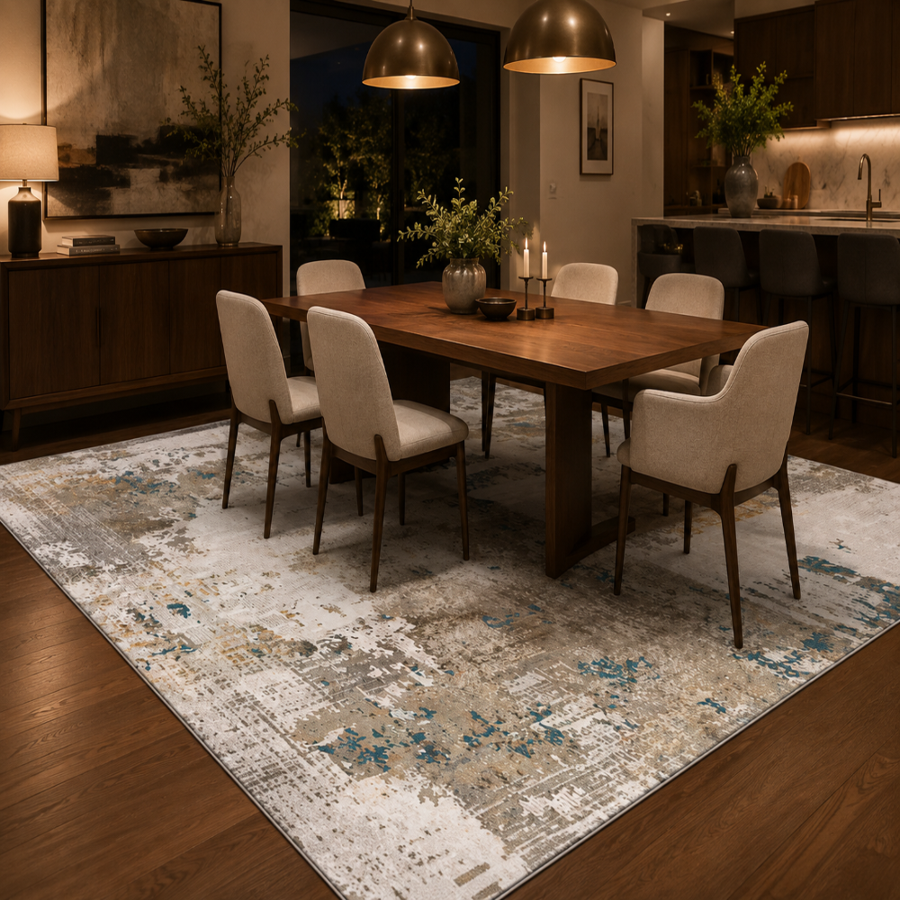 Tapis Moderne Design Beige et Taupe - Calista