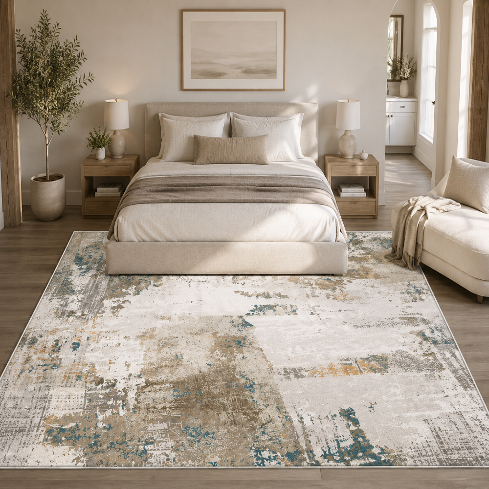 Tapis Moderne Design Beige et Taupe - Calista