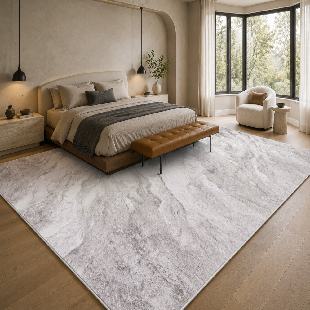Tapis Modern Design Gris Perle et Beige - Marbella