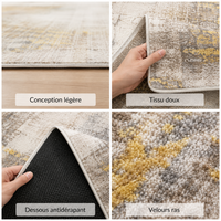 Tapis Modern Design Beige et Or - Imperia