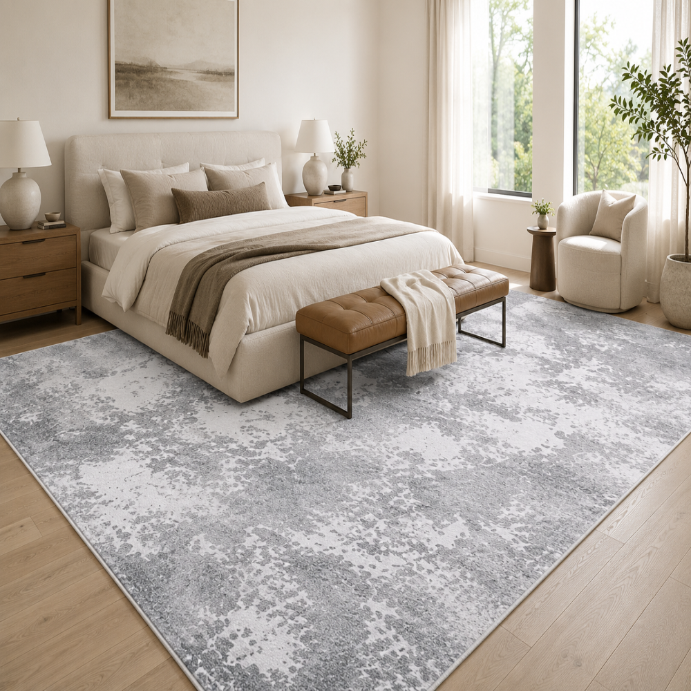 Tapis Modern Design Gris et Blanc - Brume