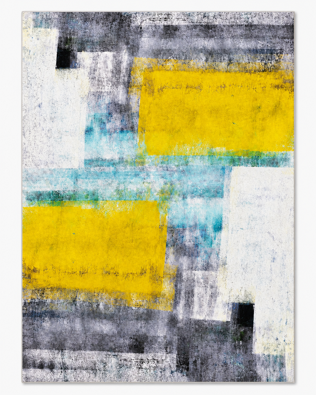 Tapis Moderne Design Jaune et Bleu - Milo