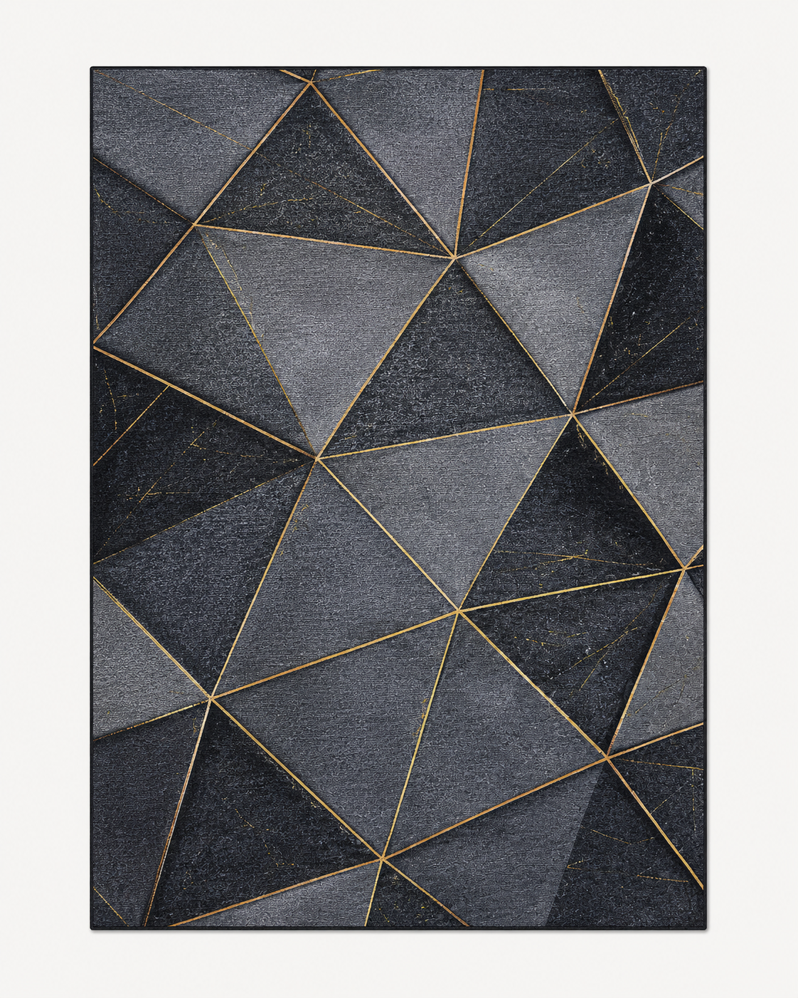 Tapis Géométrique Noir et Or - Noctis