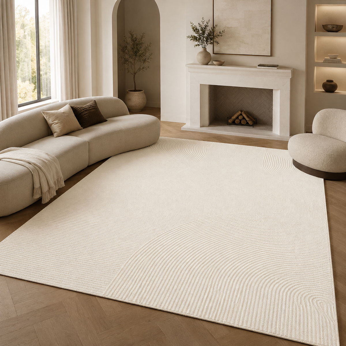 Tapis Scandinave Ivoire et Beige - Imperial