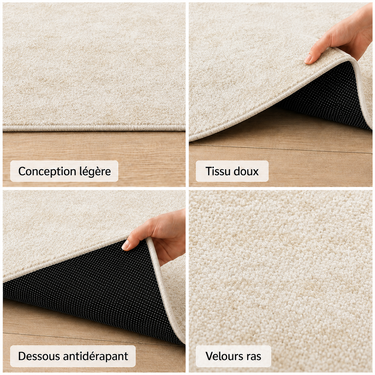 Tapis Scandinave Crème et Ivoire - Pure
