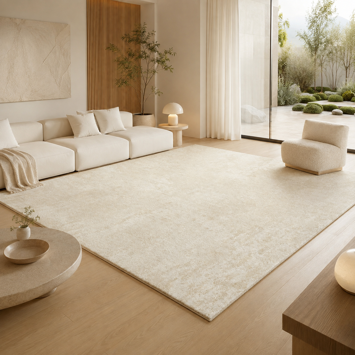 Tapis Scandinave Crème et Ivoire - Pure
