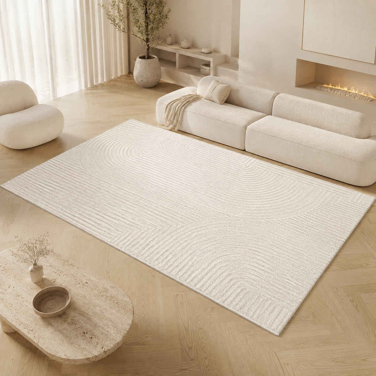 Tapis Scandinave Ivoire et Beige - Arc