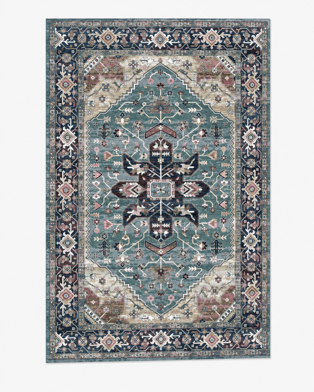 Tapis Oriental Bleu et Vert - Atlas