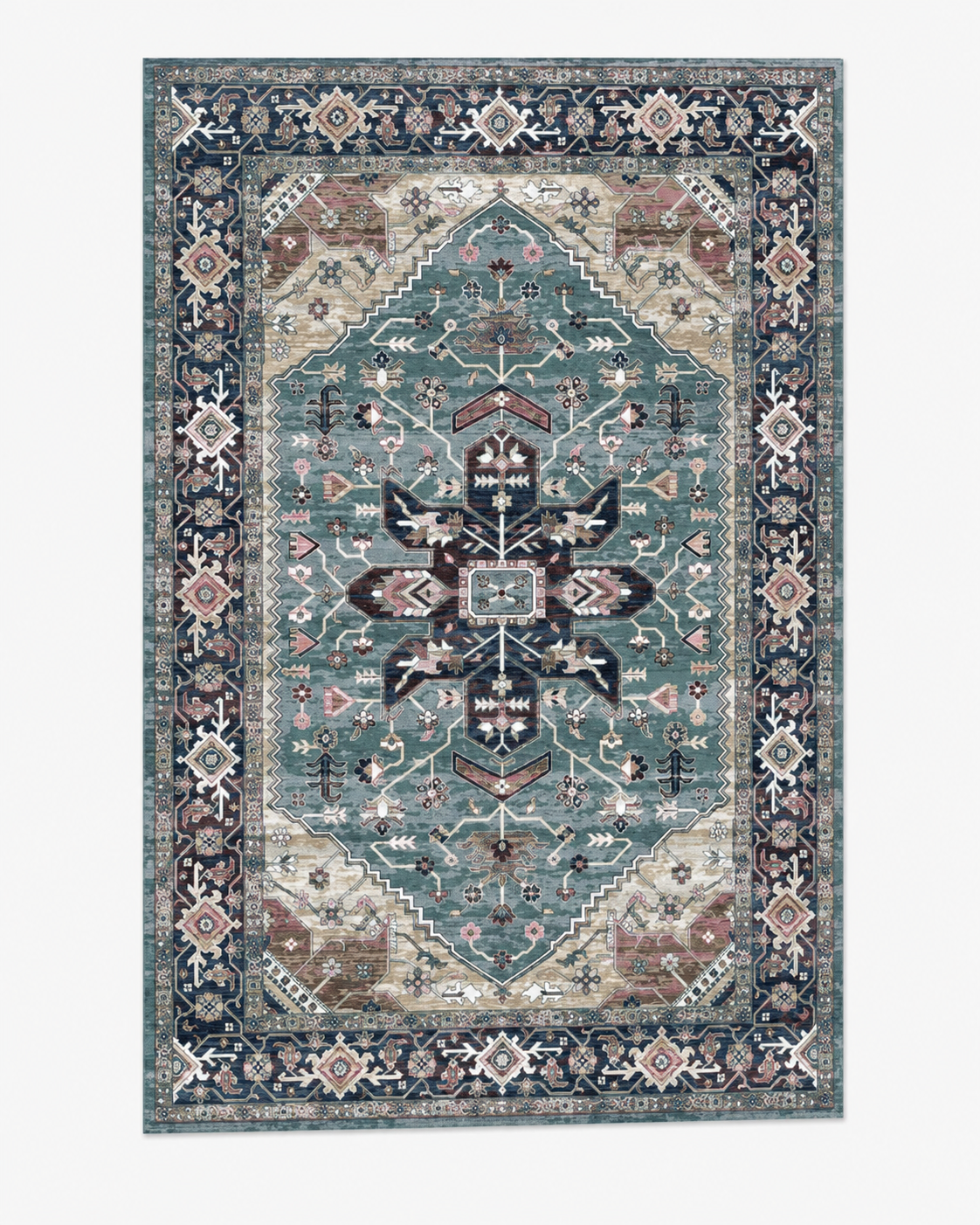 Tapis Oriental Bleu et Vert - Atlas