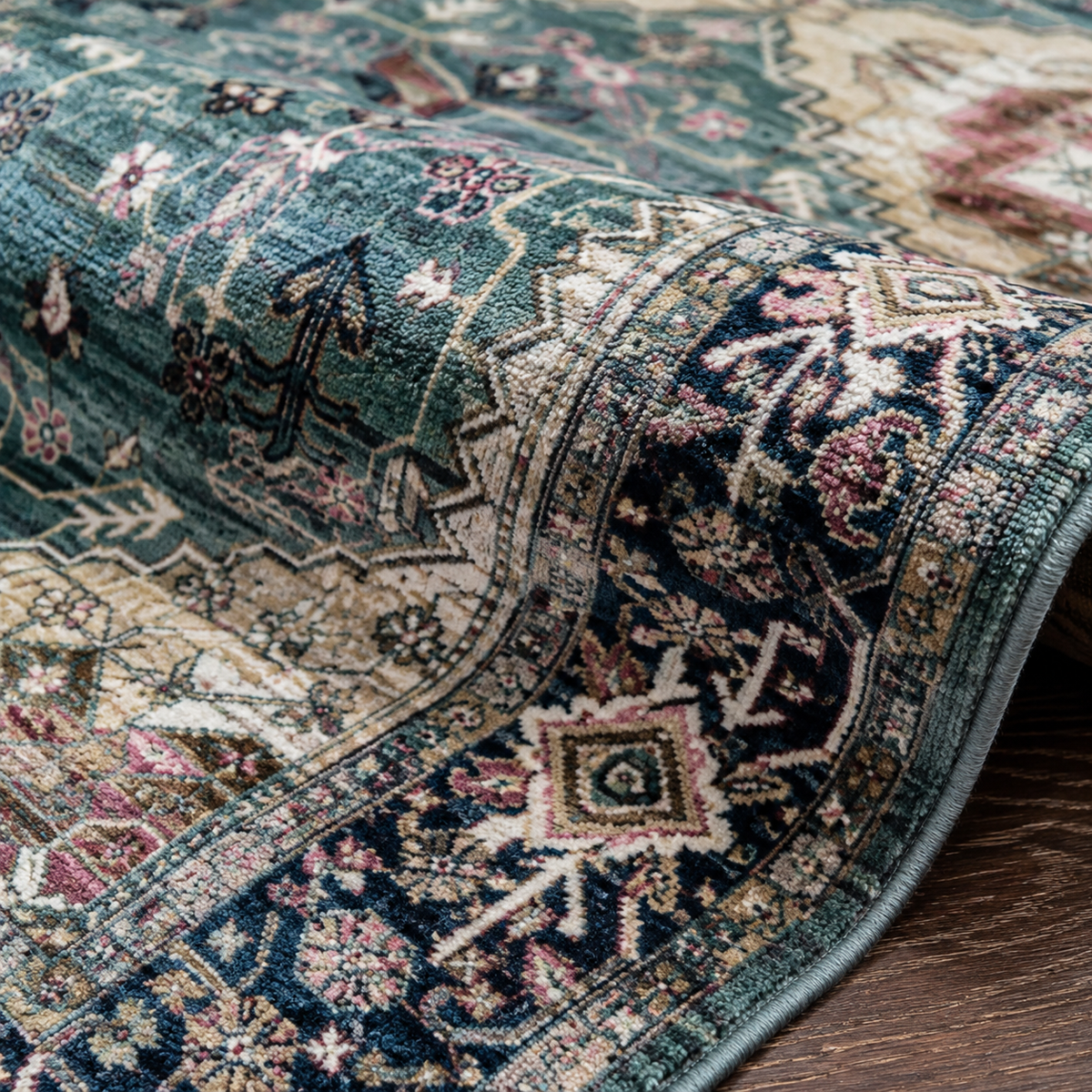 Tapis Oriental Bleu et Vert - Atlas