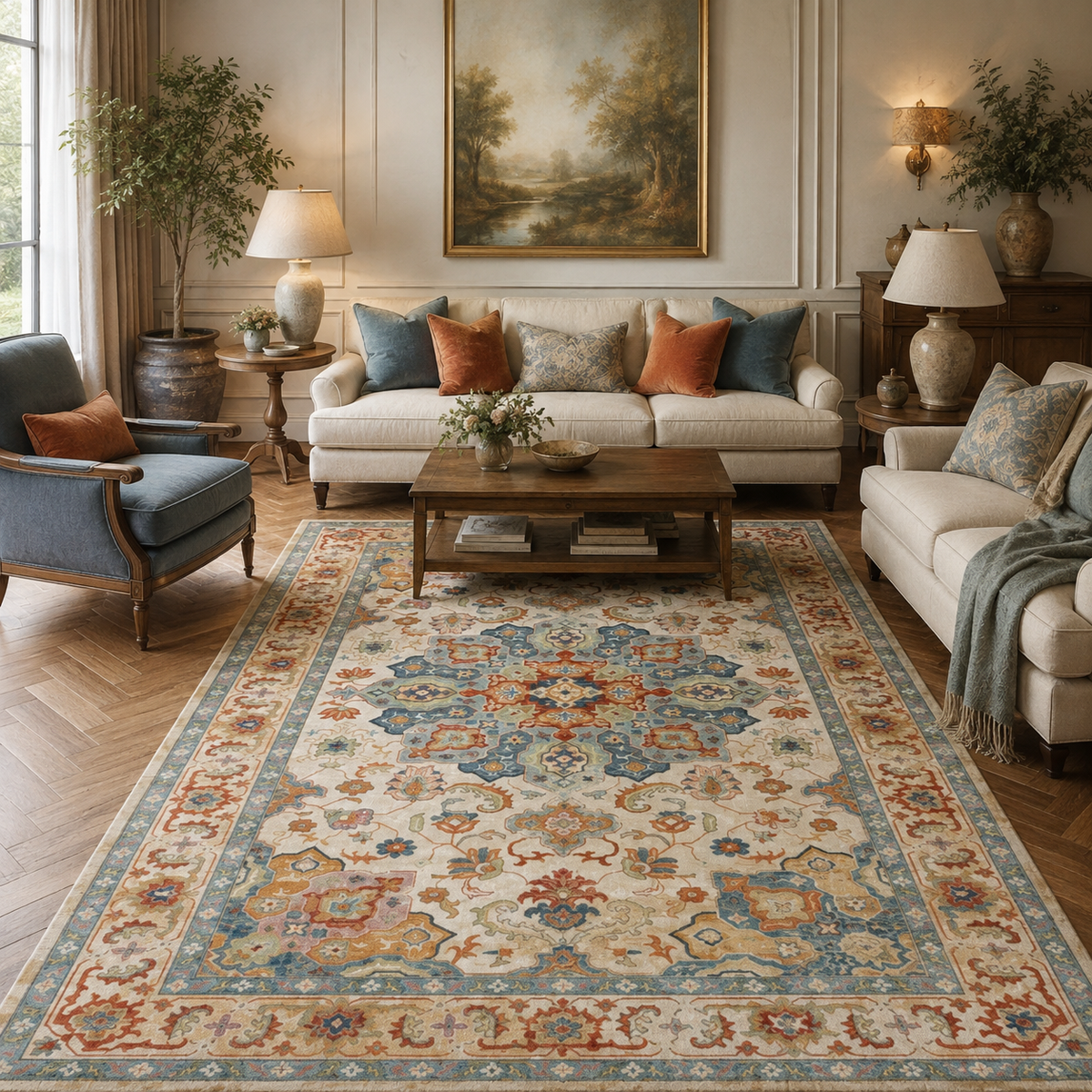 Tapis Oriental Ivoire - Sienna