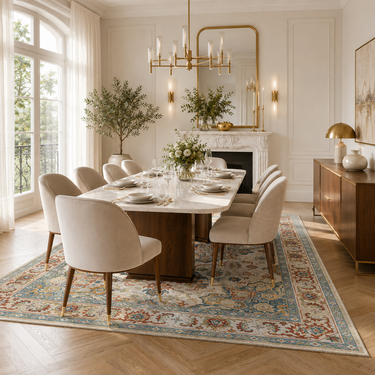 Tapis Oriental Ivoire - Sienna