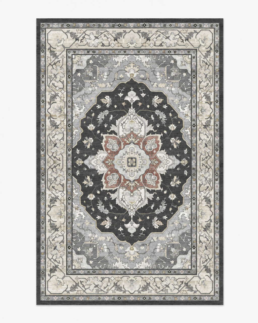 Tapis Oriental Anthracite - Ardoise