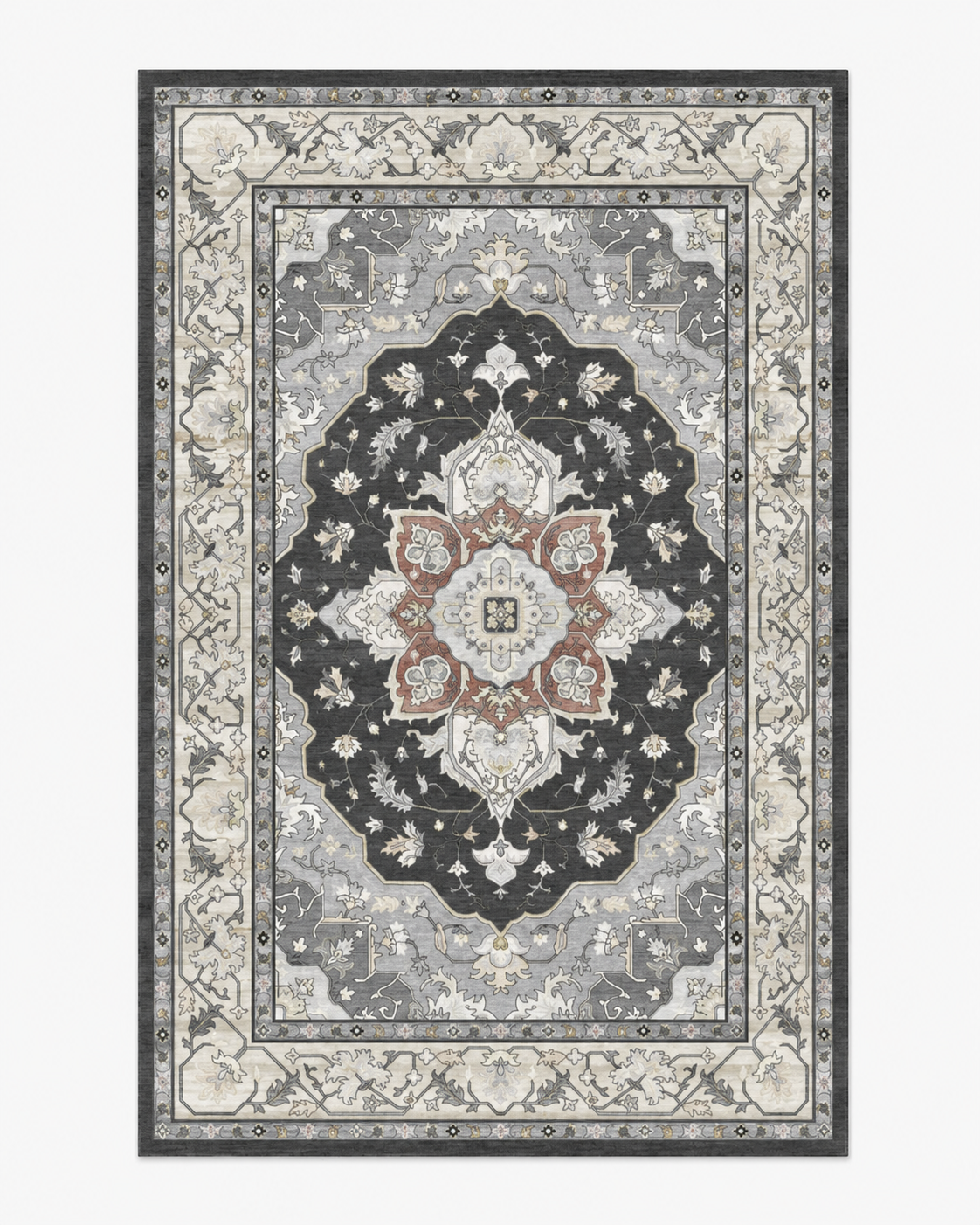 Tapis Oriental Anthracite - Ardoise