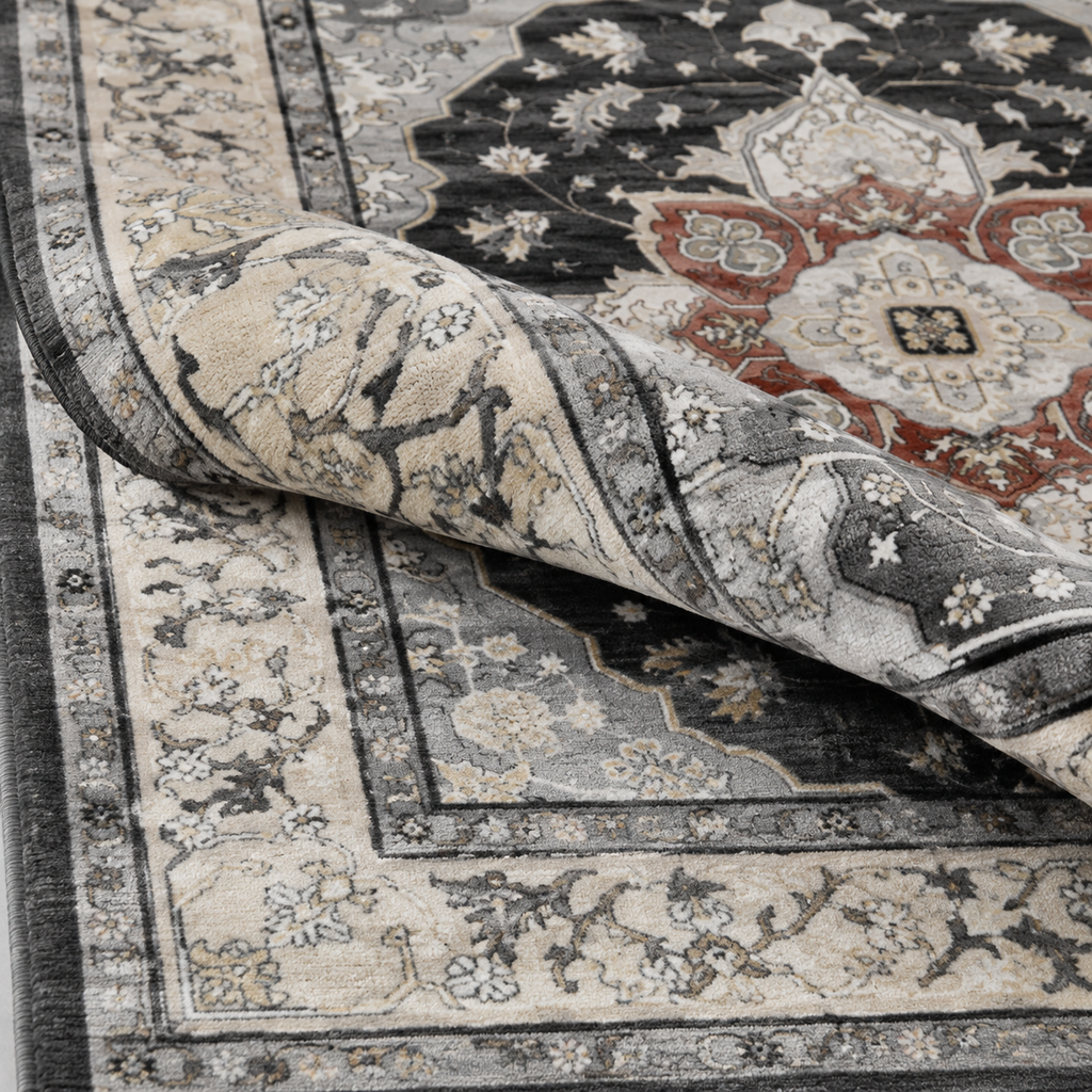 Tapis Oriental Anthracite - Ardoise