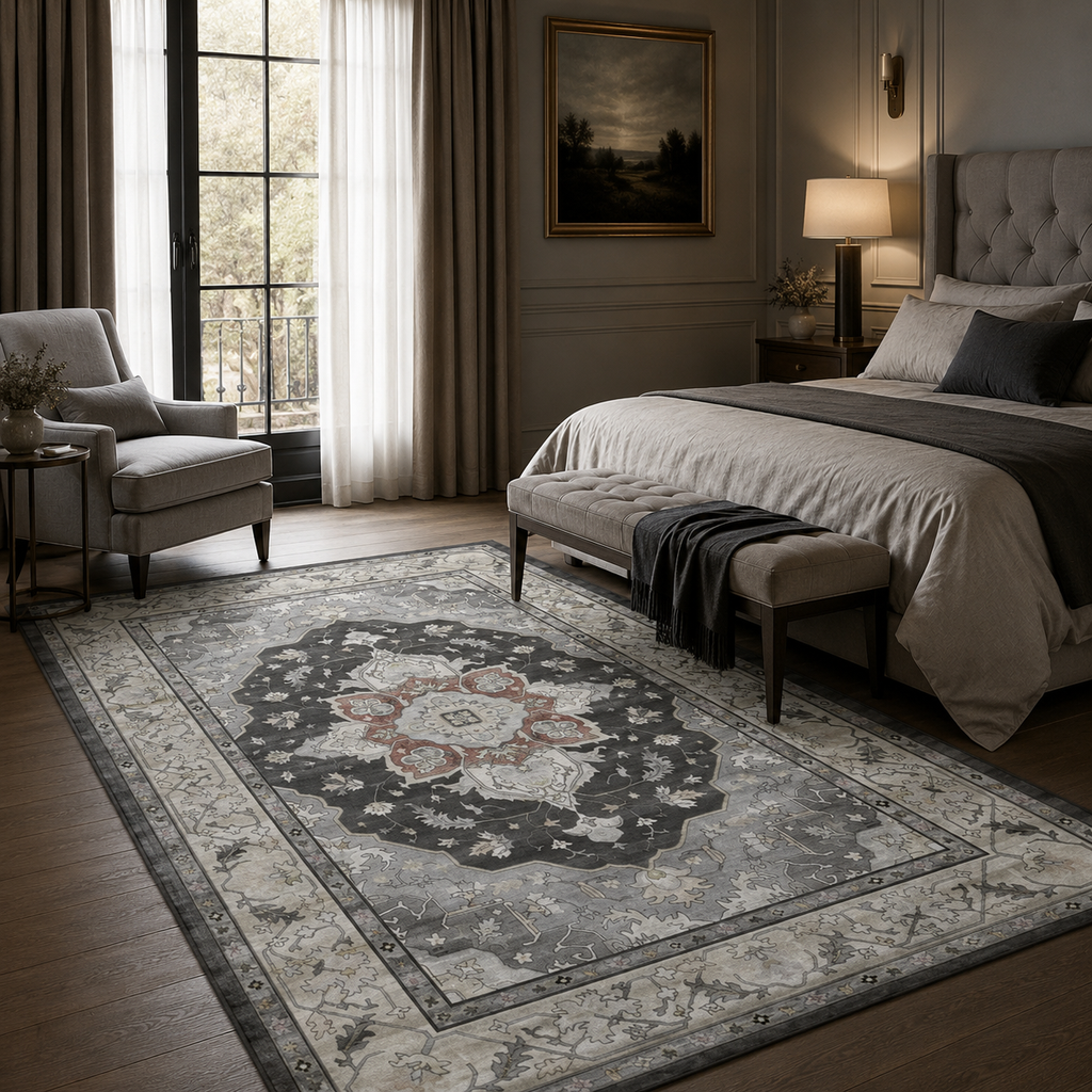 Tapis Oriental Anthracite - Ardoise