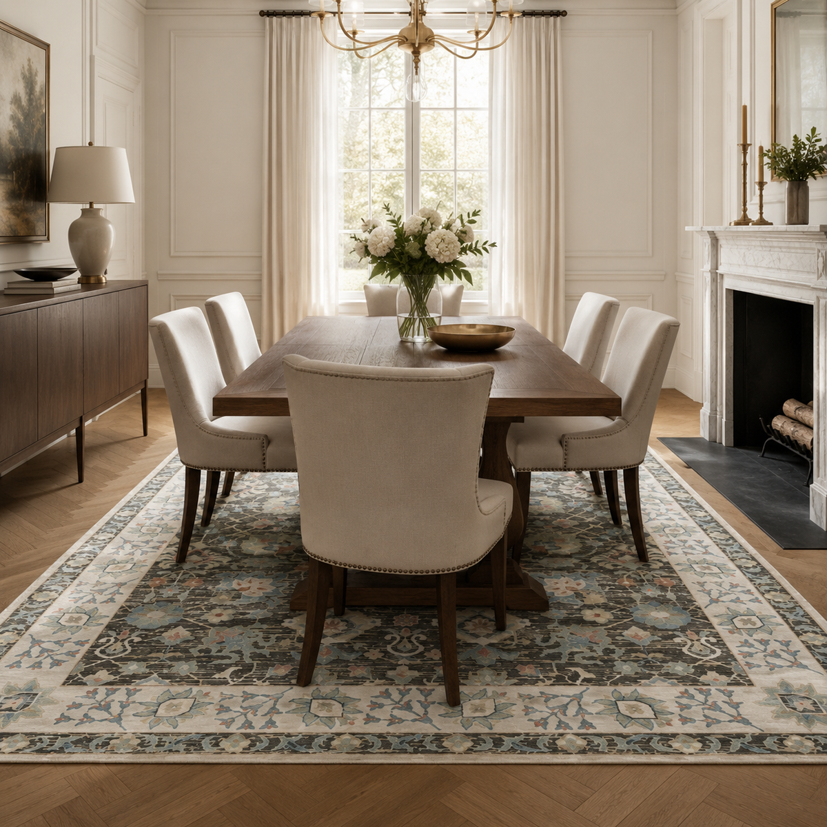Tapis Oriental Gris et Beige - Samir