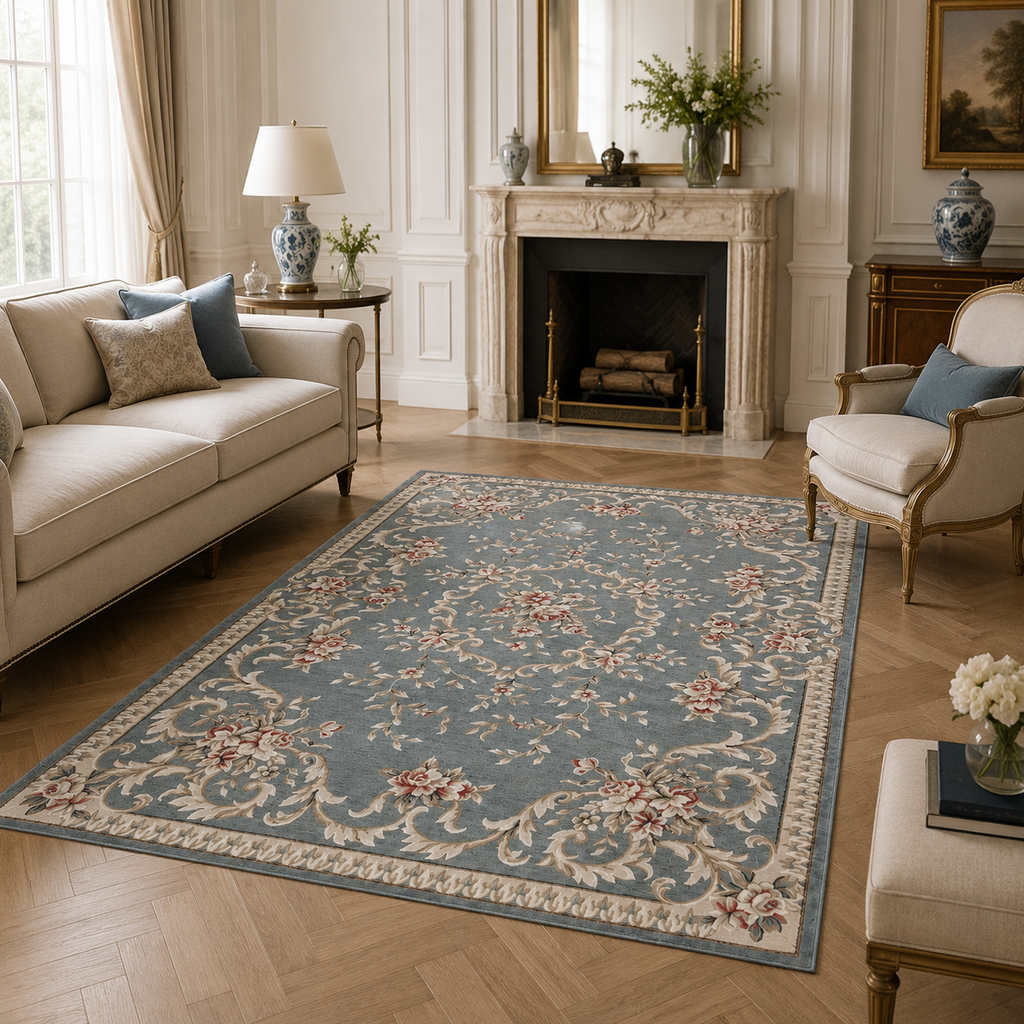 Tapis Oriental Bleu Gris - Yasmina