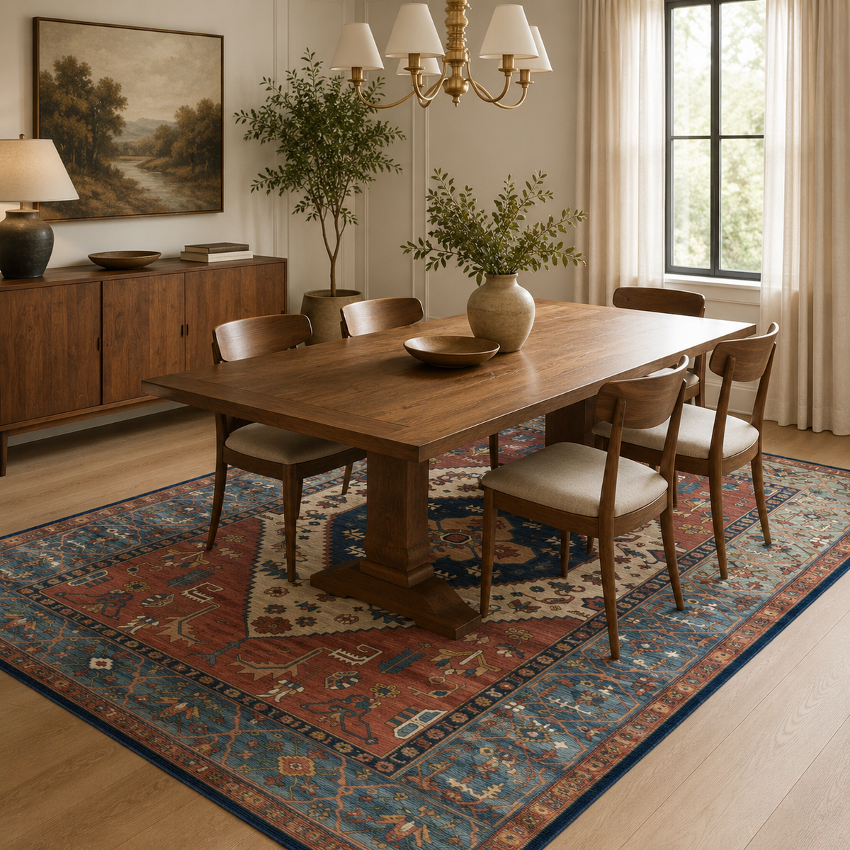 Tapis Oriental Terracotta Bleu - Rayan