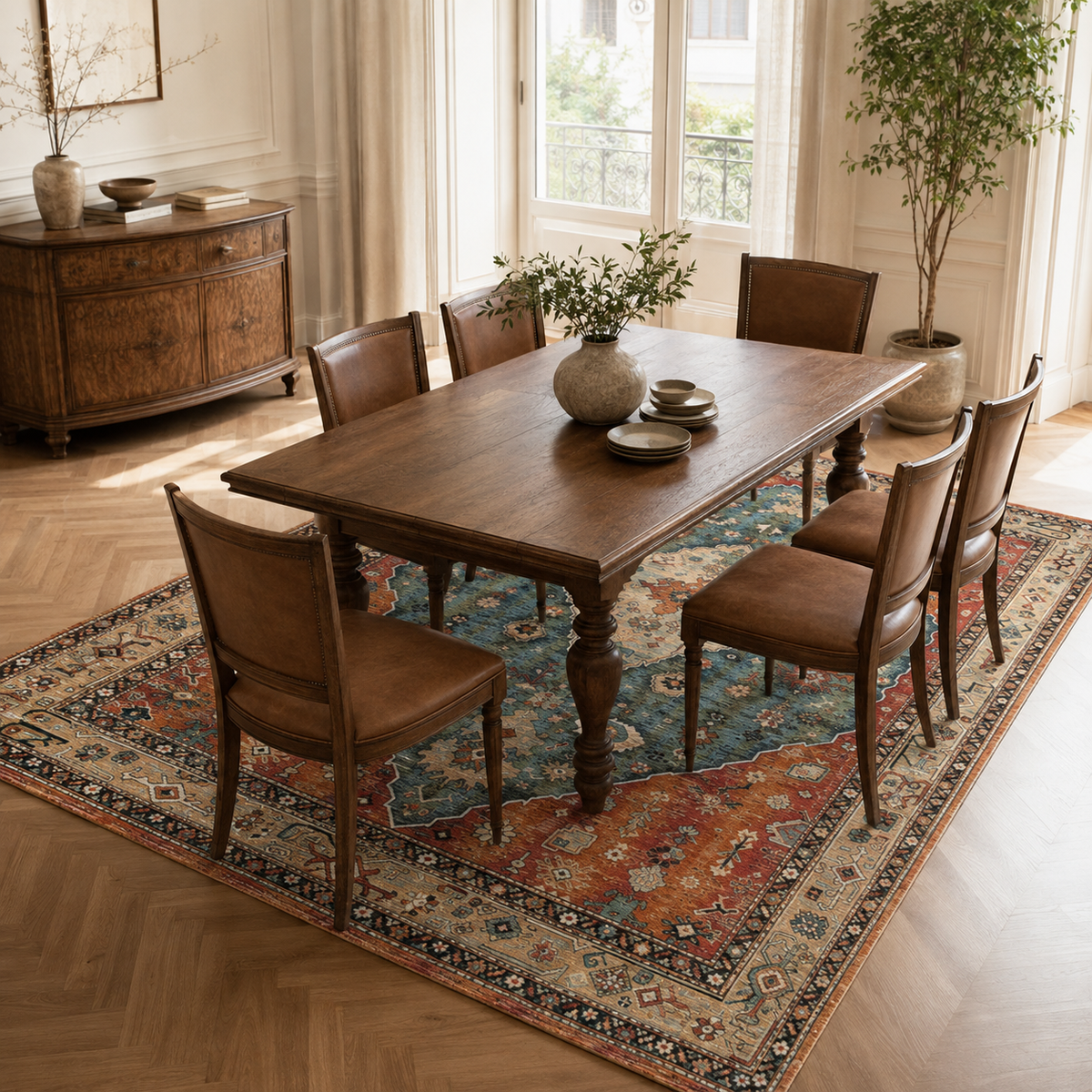 Tapis Oriental Bleu Terracotta - Nadir