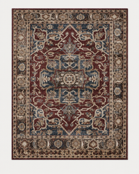 Tapis Oriental Bordeaux et Bleu - Iskandar