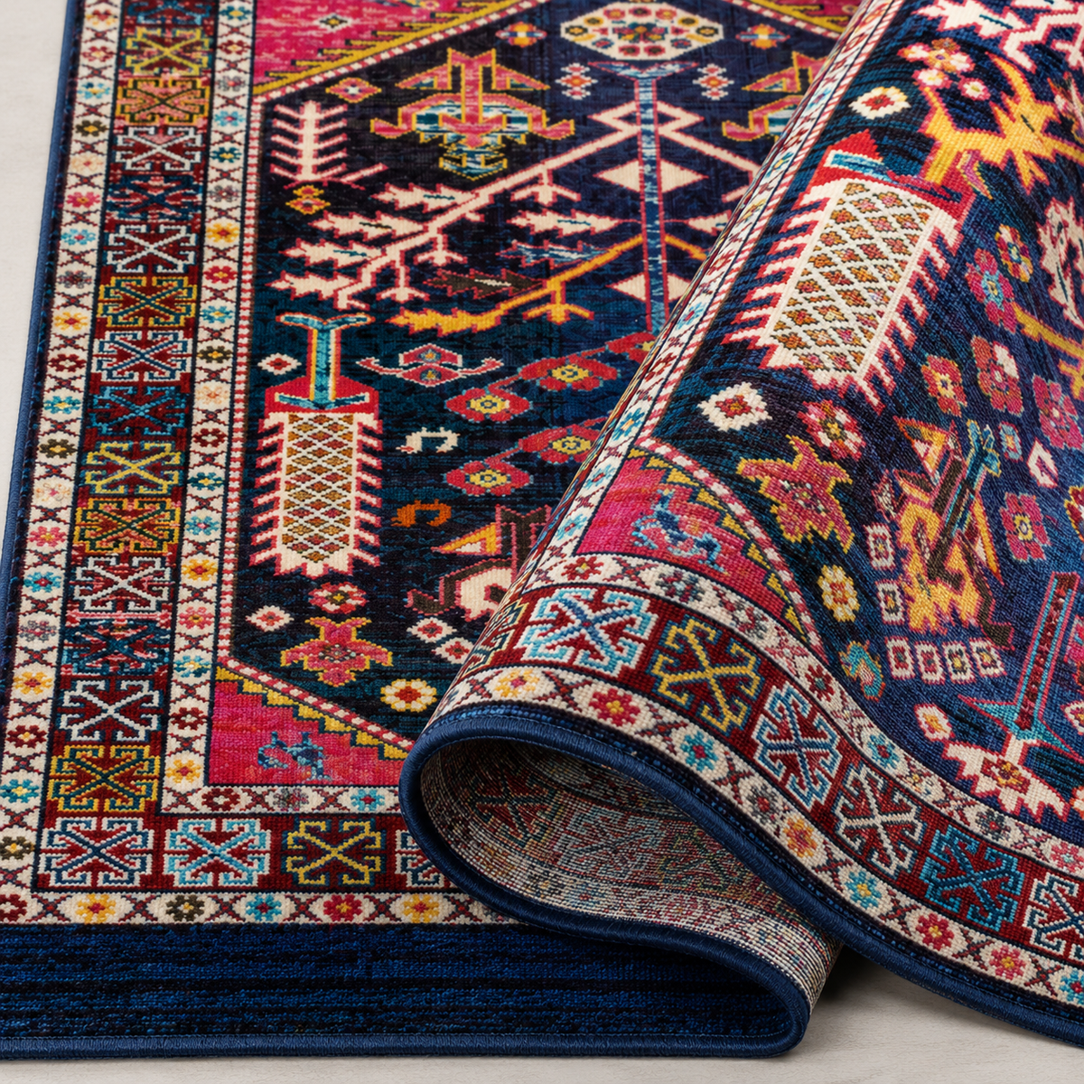 Tapis Oriental Bleu Multicolore - Darya