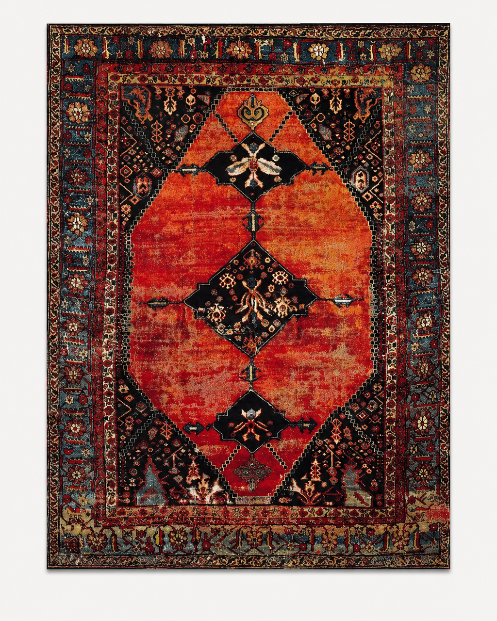 Tapis Oriental Rouge et Orange - Zafir