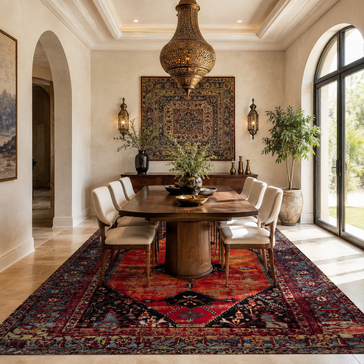 Tapis Oriental Rouge et Orange - Zafir