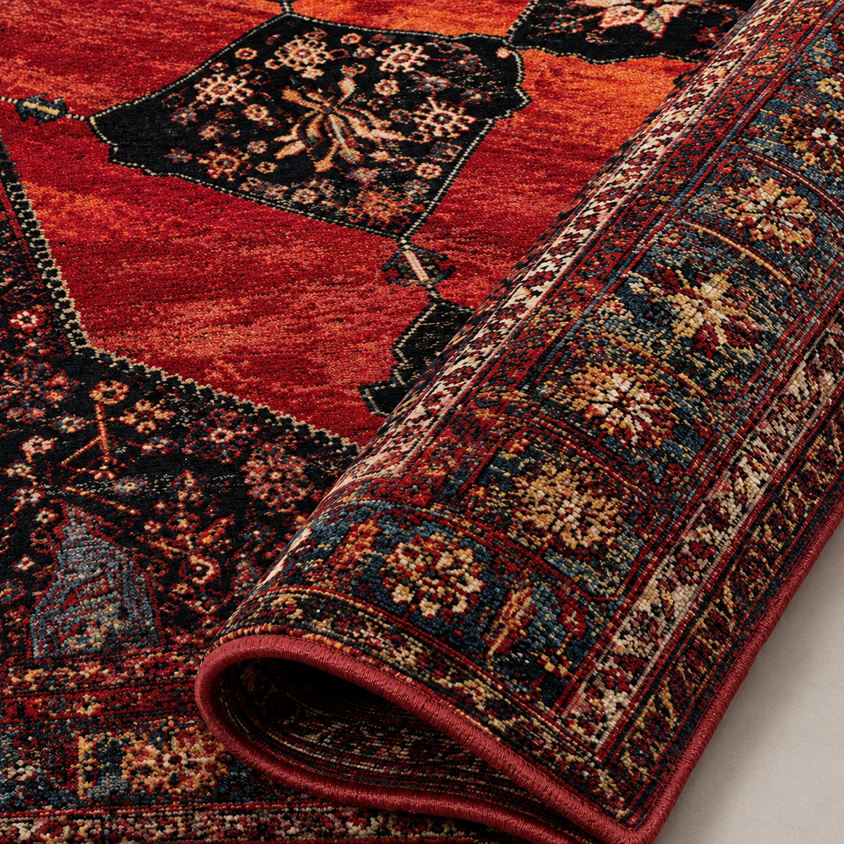 Tapis Oriental Rouge et Orange - Zafir