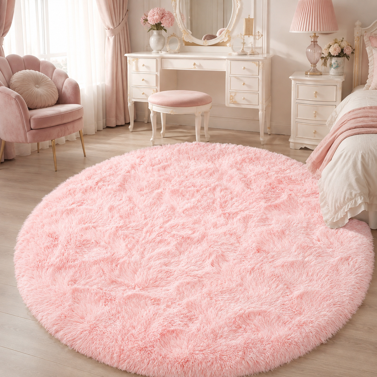 Tapis Shaggy / Poils long Rond - Noma