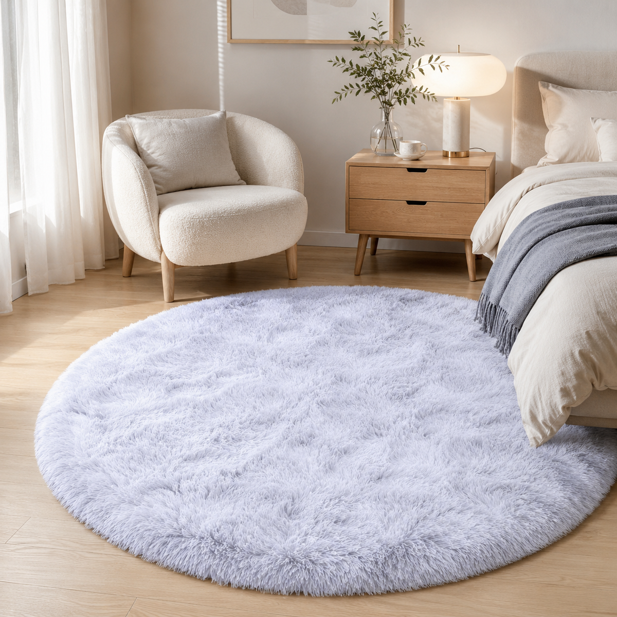 Tapis Shaggy / Poils long Rond - Noma