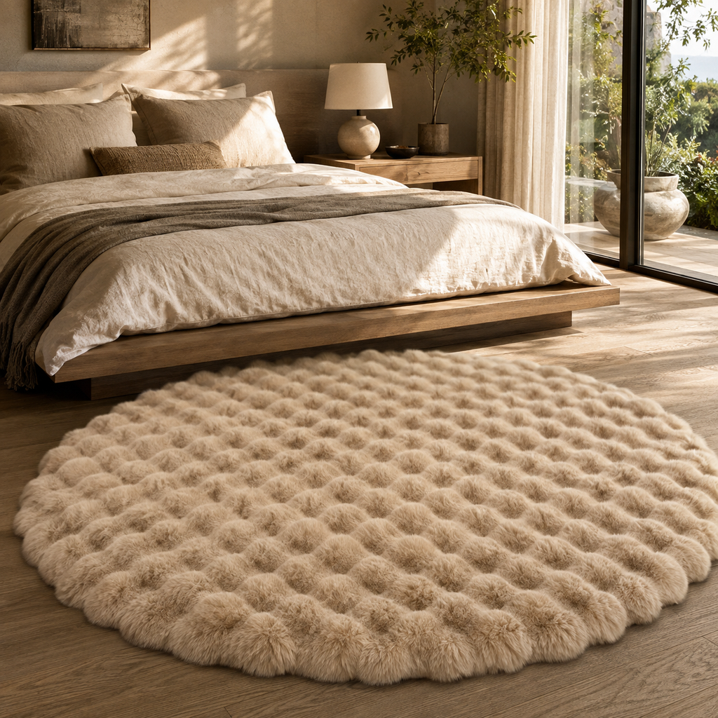 Tapis Shaggy / Poils long Rond - Elara