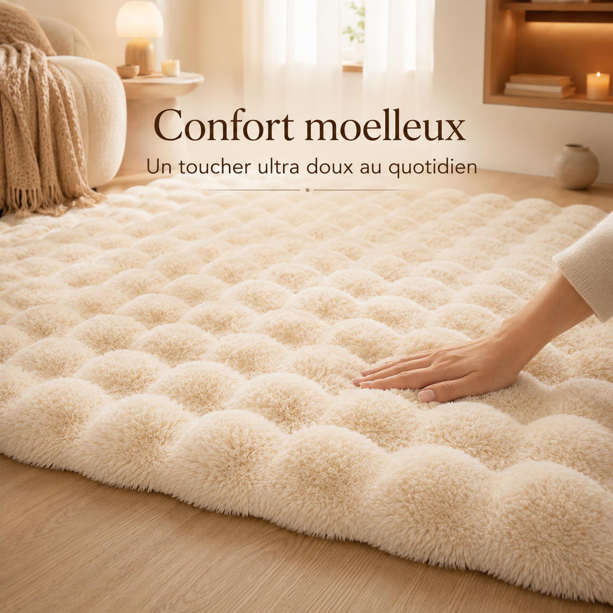 Tapis Shaggy / Poils long Rond - Elara