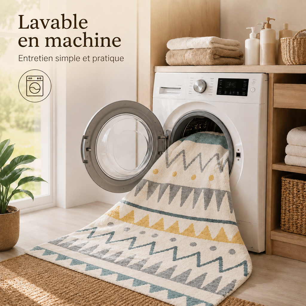 Tapis Berbère Crème et Gris - Elia