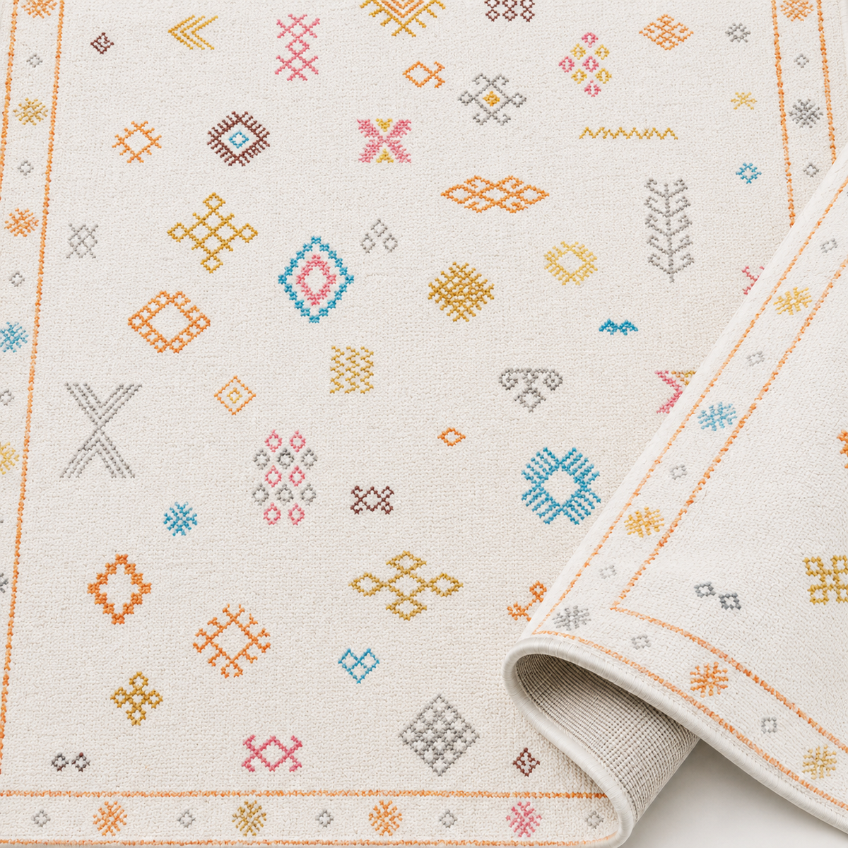 Tapis Berbère Crème Multicolore - Ourika