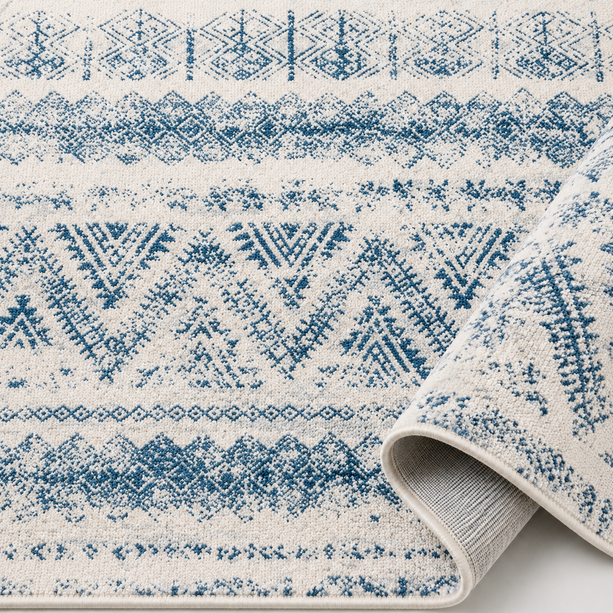 Tapis Berbère Ivoire et Bleu - Essa