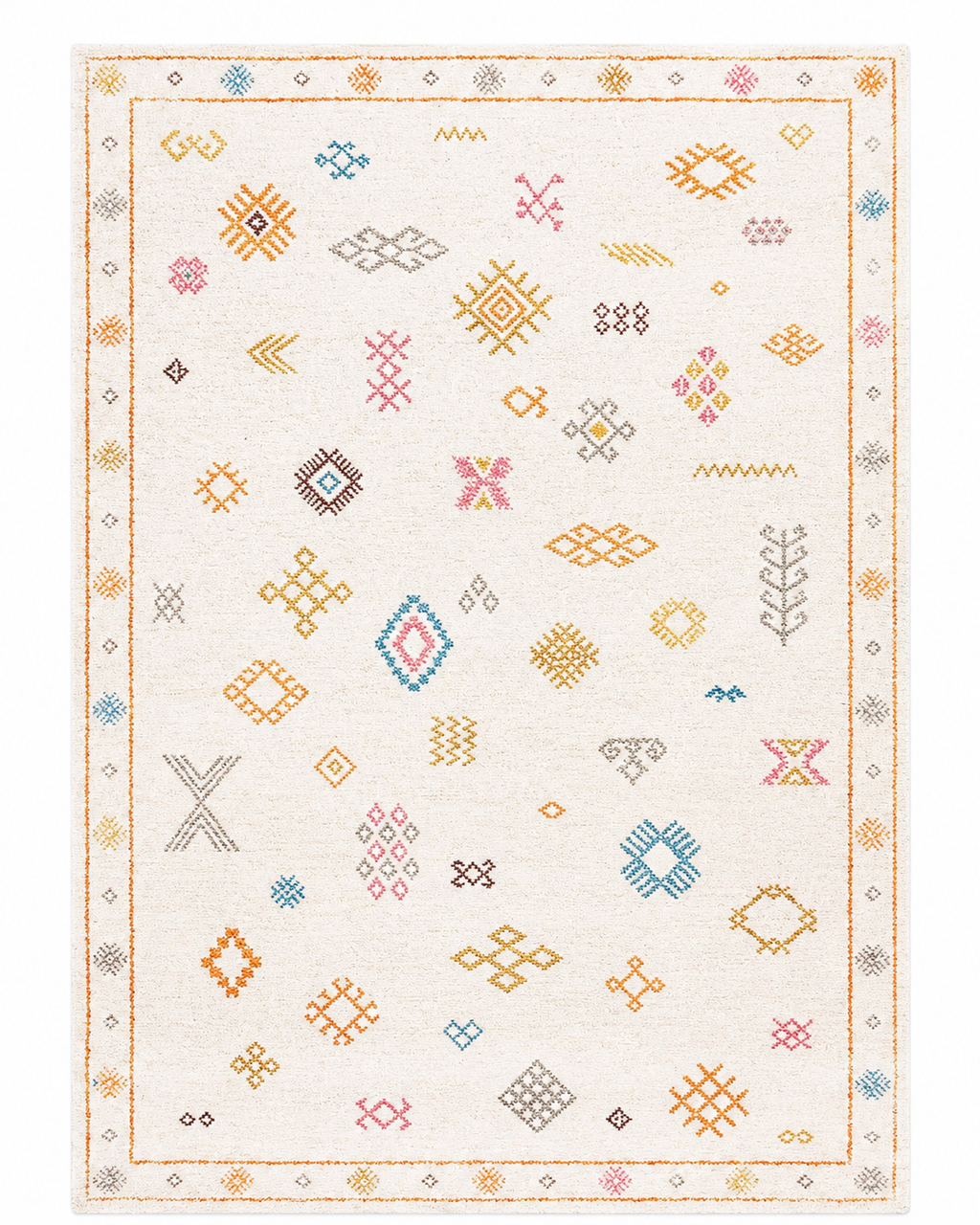 Tapis Berbère Crème Multicolore - Ourika