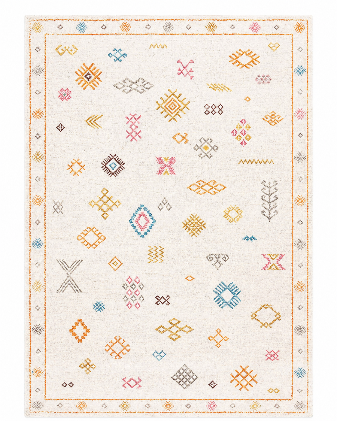 Tapis Berbère Crème Multicolore - Ourika