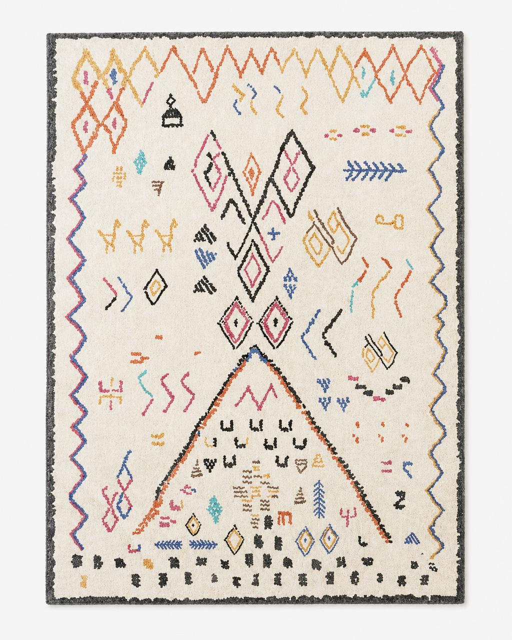 Tapis Berbère Crème Multicolore - Yuna