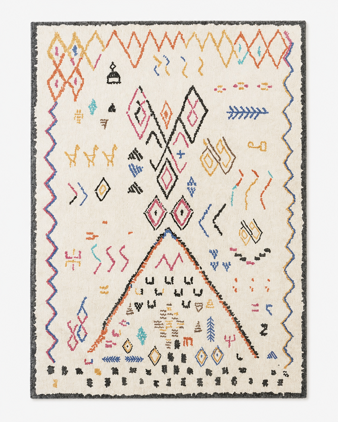 Tapis Berbère Crème Multicolore - Yuna