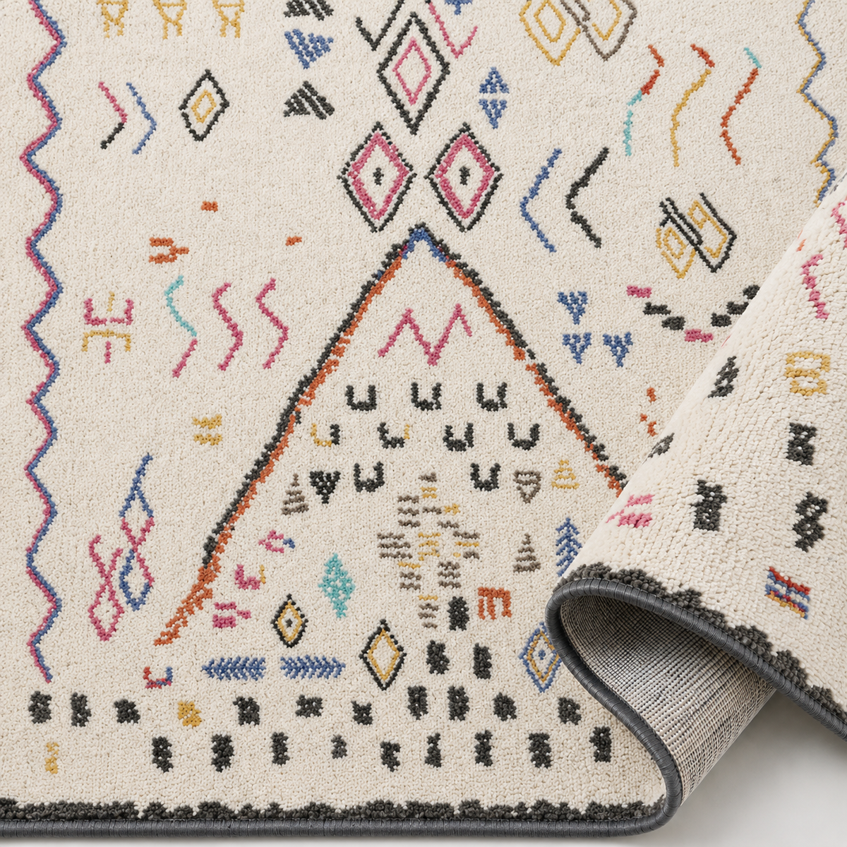 Tapis Berbère Crème Multicolore - Yuna