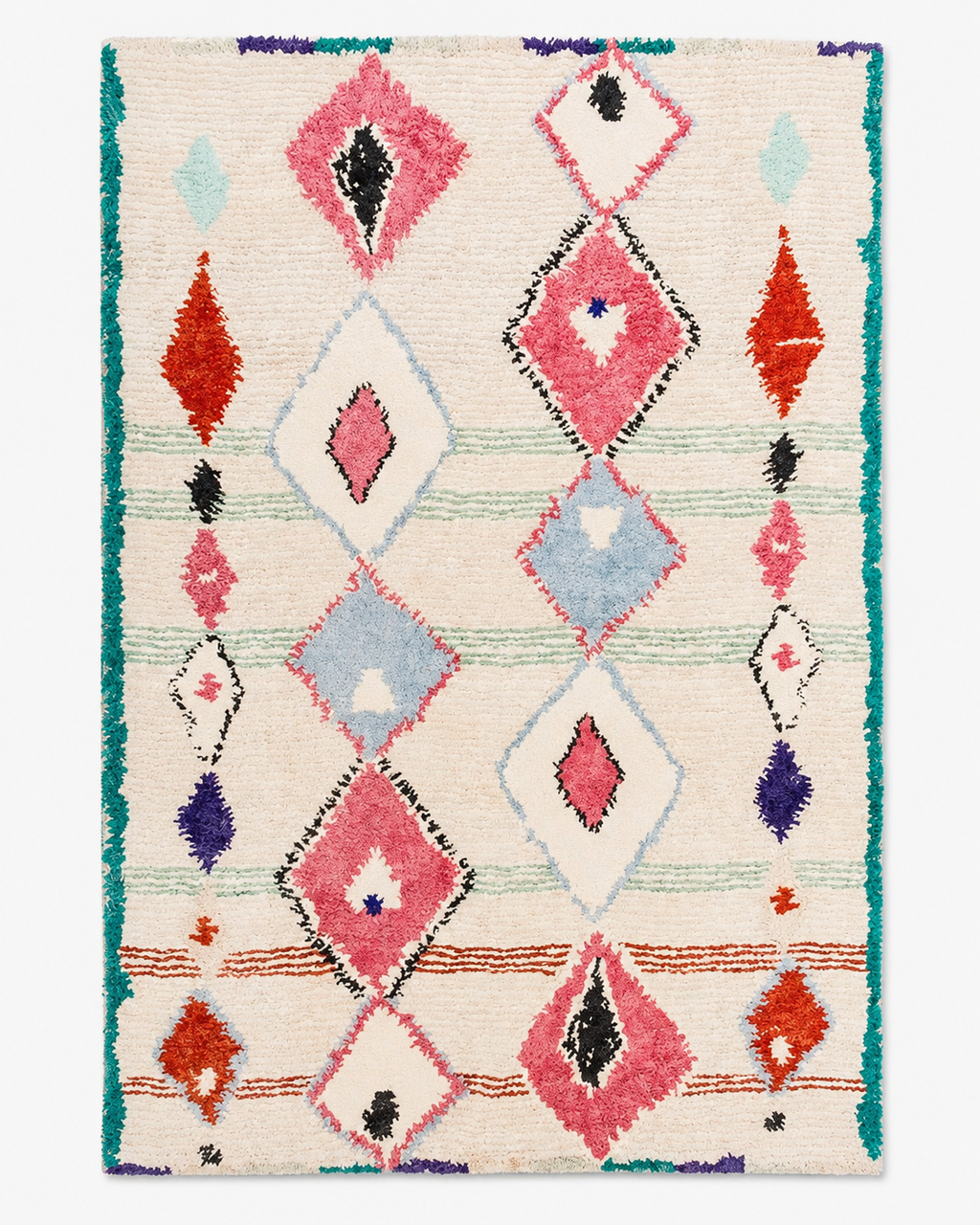 Tapis Berbère Crème Multicolore - Akka