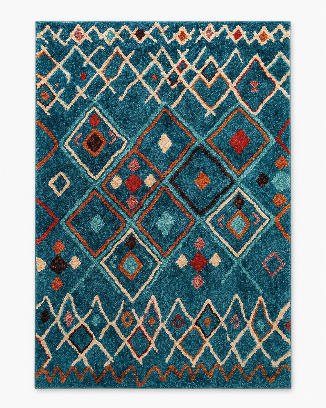 Tapis Berbère Bleu Multicolore - Massa