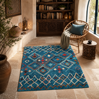 Tapis Berbère Bleu Multicolore - Massa